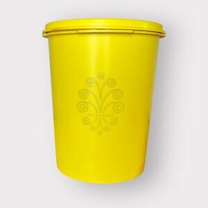 Vintage Tupperware Servalier Yellow Canister 811-4 Starburst Lid MCM Made in USA